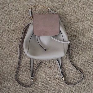 ZARA chain link backpack with leather flap